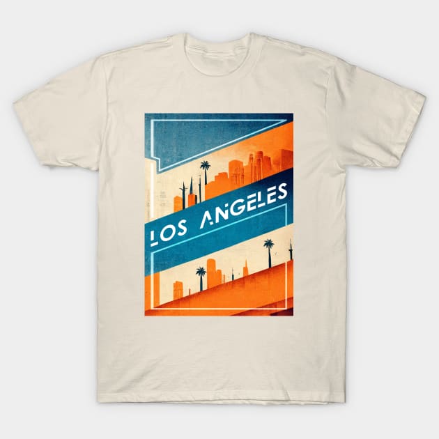 Los Angeles - Modern Angular T-Shirt by Bondoboxy